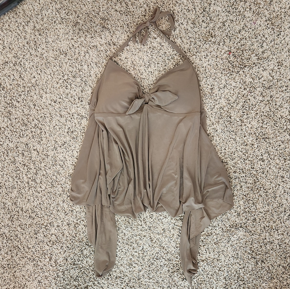 Venus tan halter scarf tankini swim top size 8